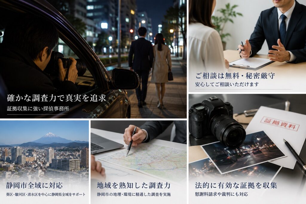 静岡市で浮気調査不倫調査に対応する総合探偵社ジャパン・リサーチサービス静岡